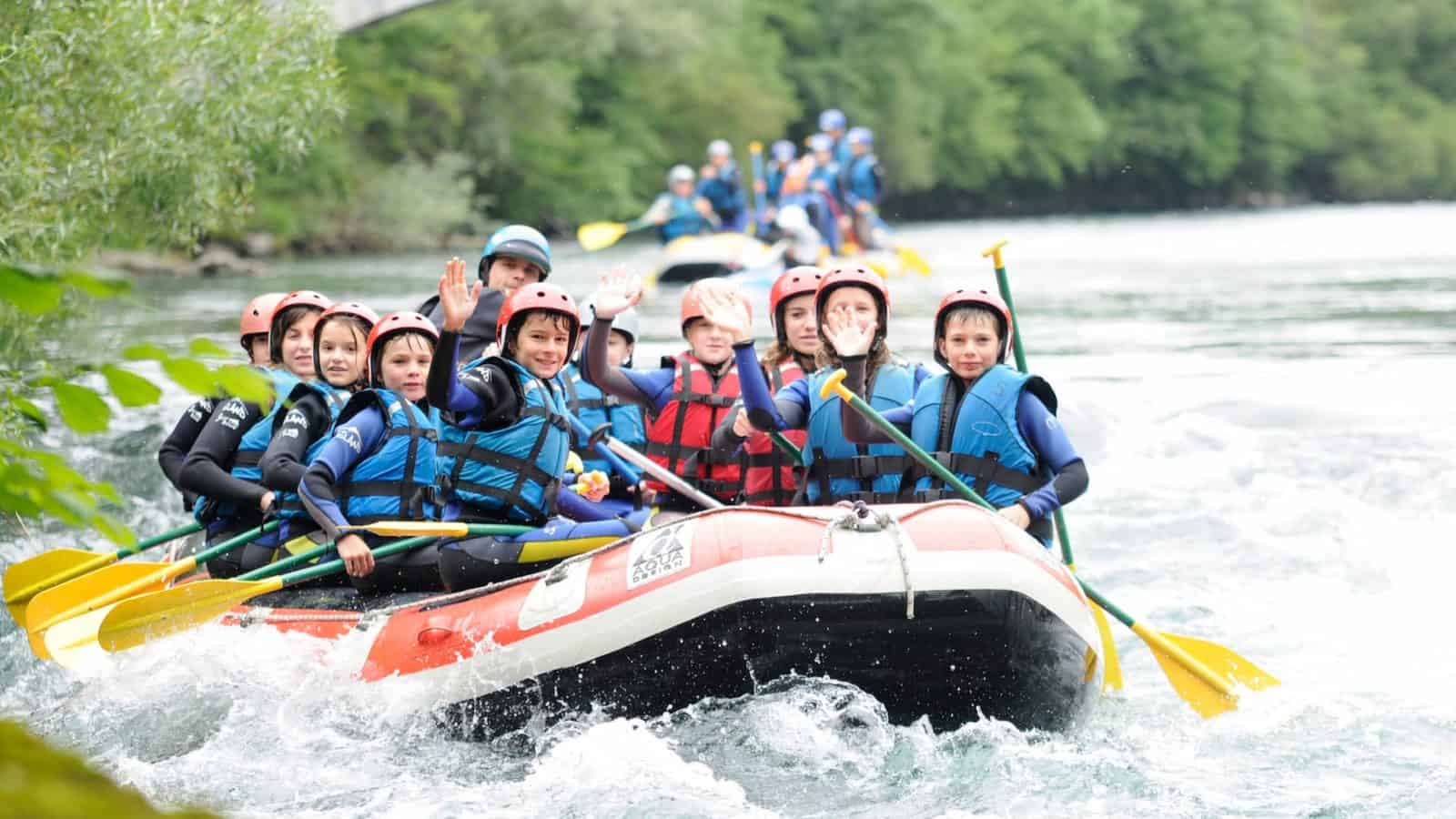 rafting équipe ados enfants